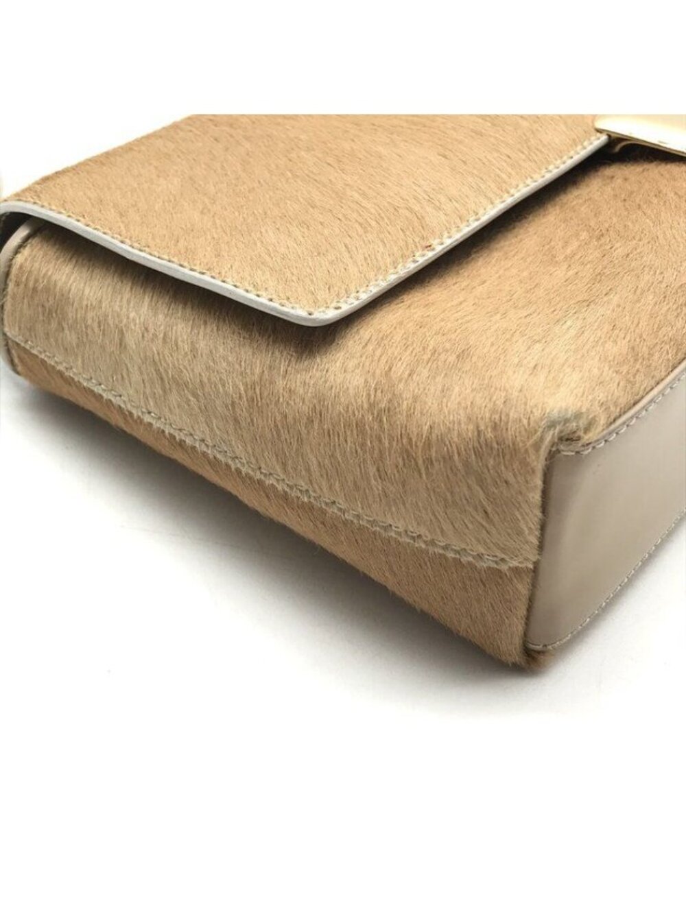 Gucci Vintage Calf Hair Shoulder Bag Beige G Logo - Picture 5 of 10